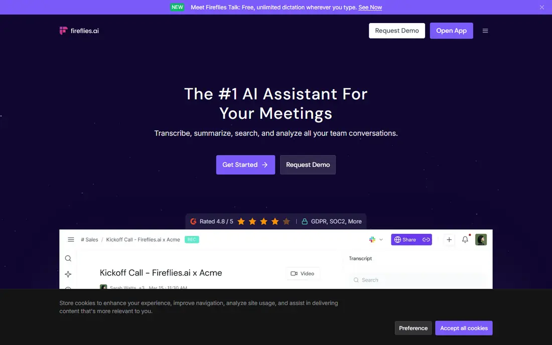 Fireflies.ai website