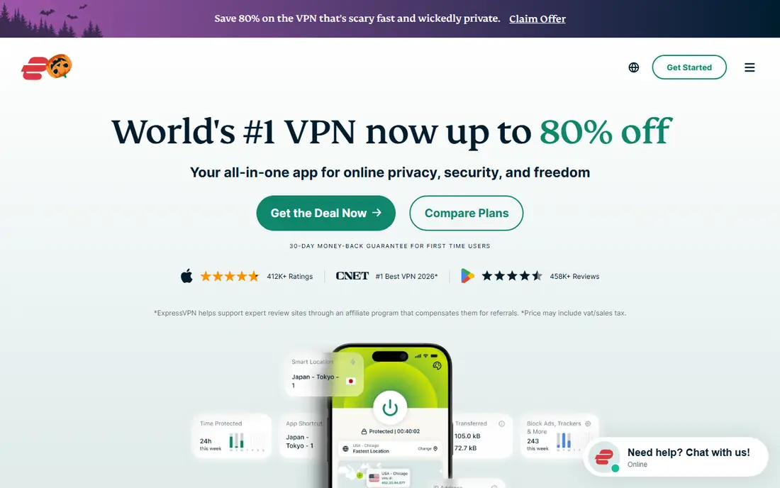 ExpressVPN website