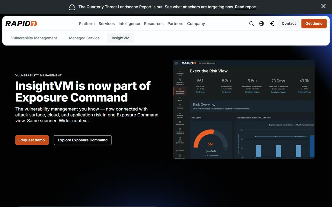 Rapid7 InsightVM website
