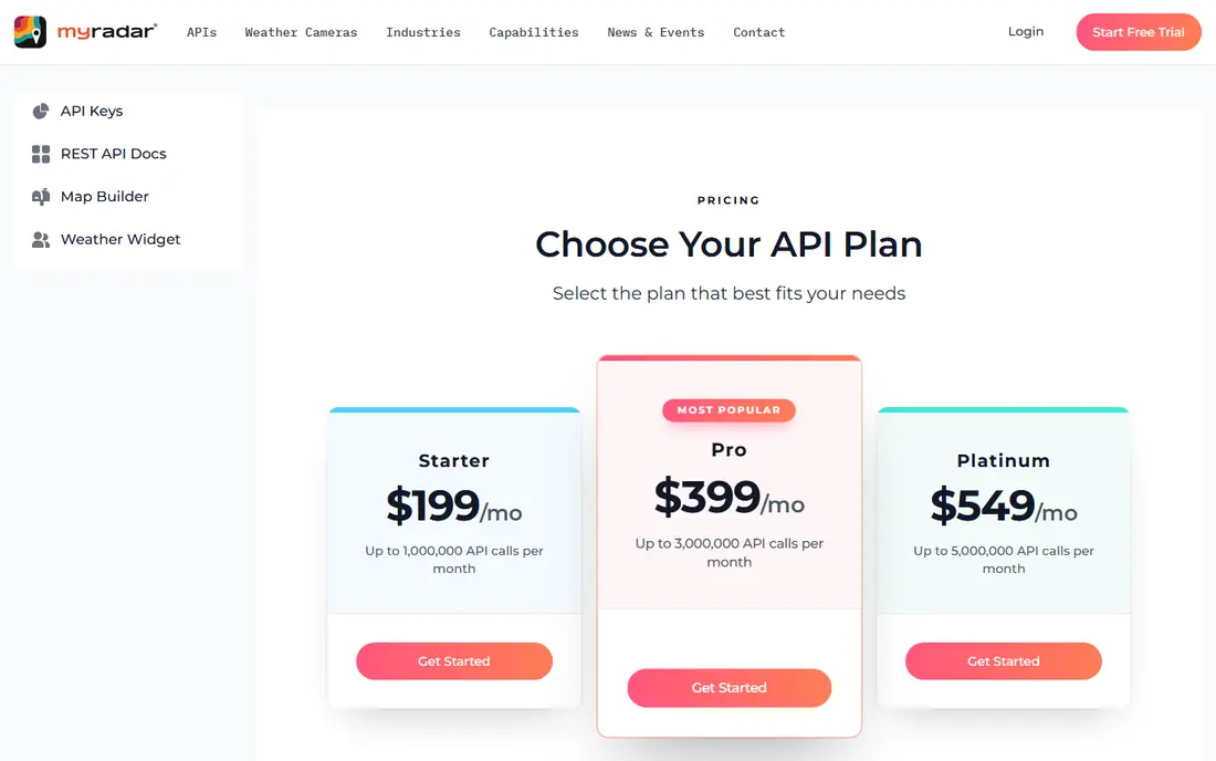 MyRadar website