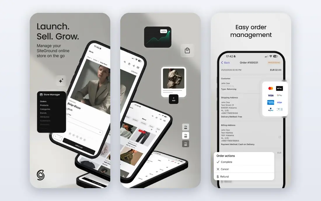SiteGround app screenshots