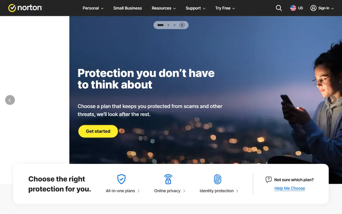 Norton 360 Deluxe website