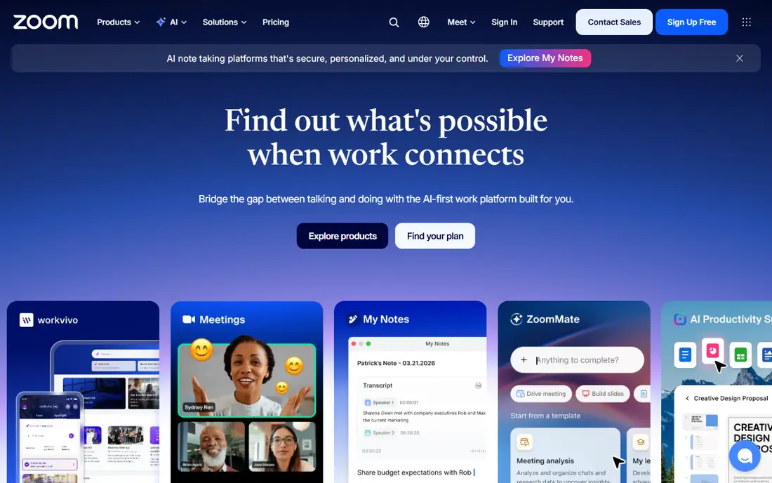 Zoom Webinars website