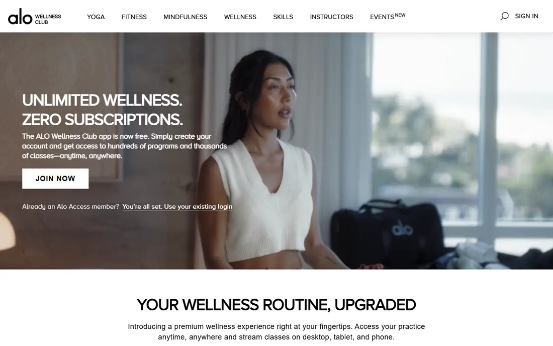 Alo Moves website