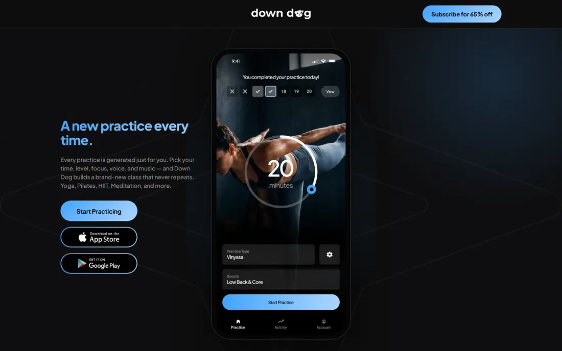 Down Dog website
