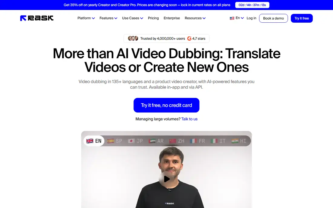 Rask AI website
