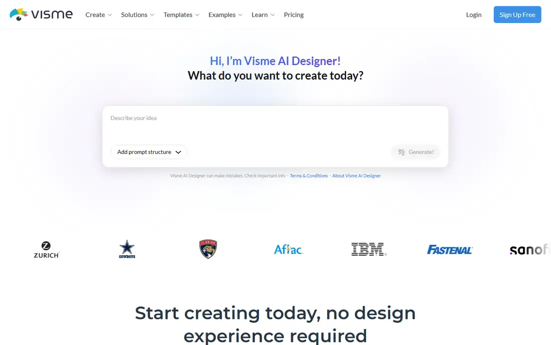 Visme website