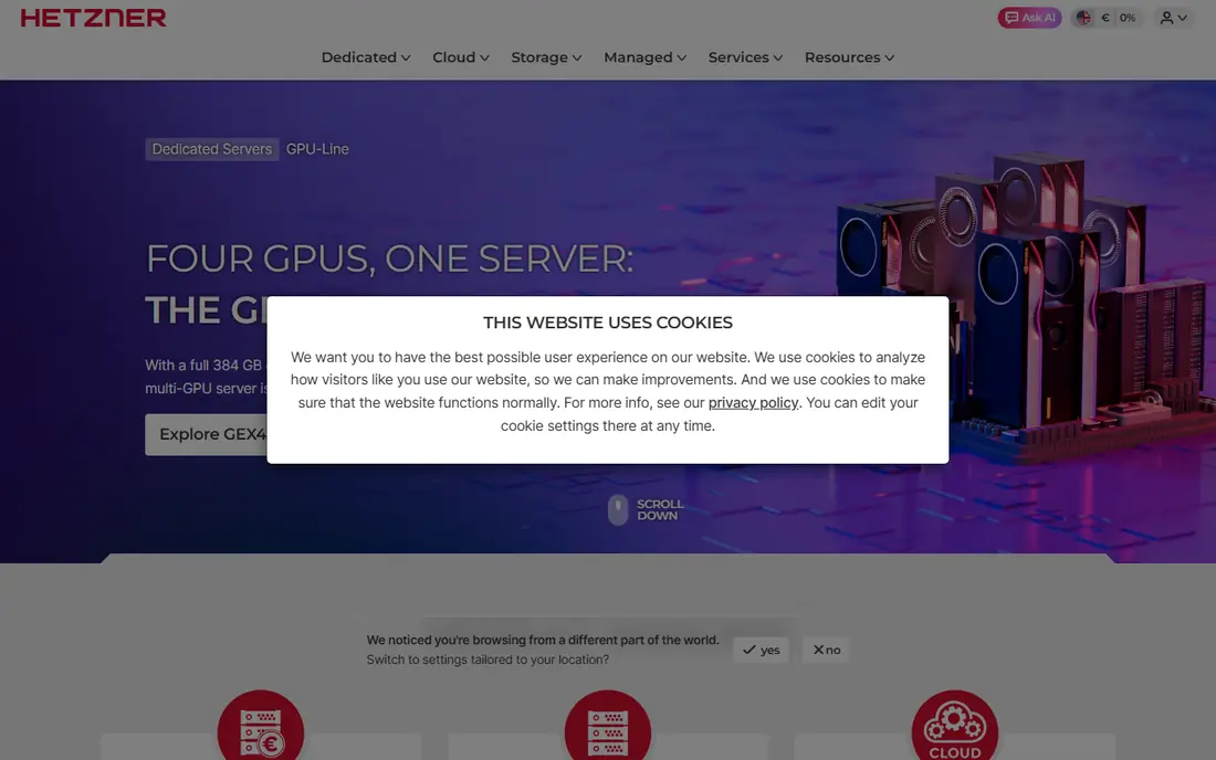 Hetzner website