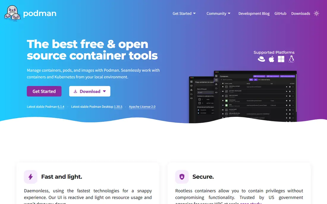 Podman website