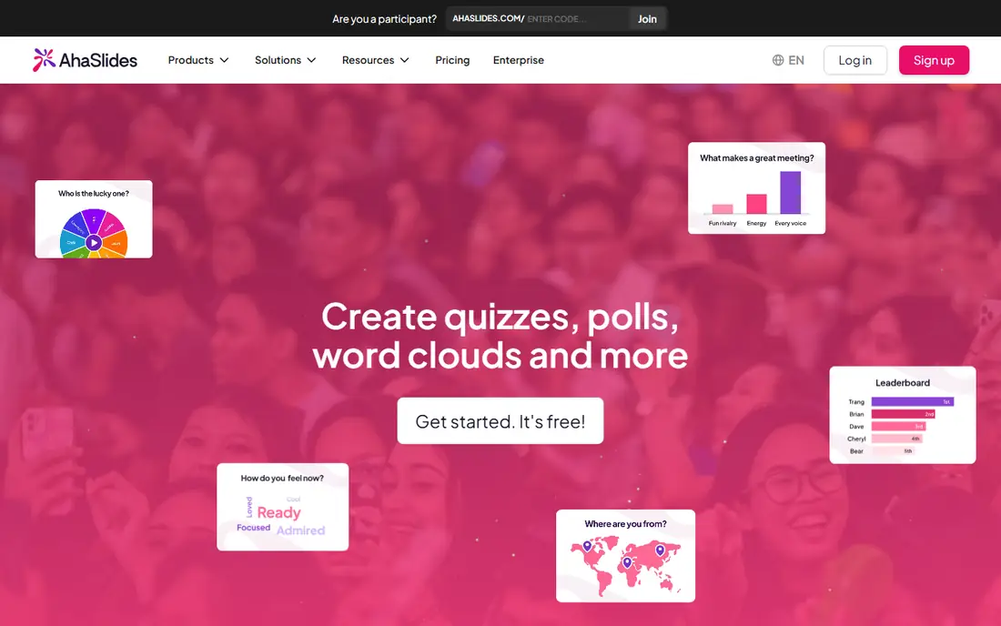 AhaSlides website