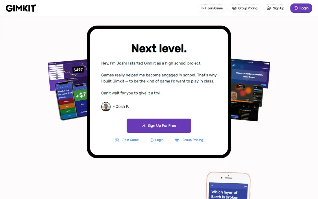 Gimkit website