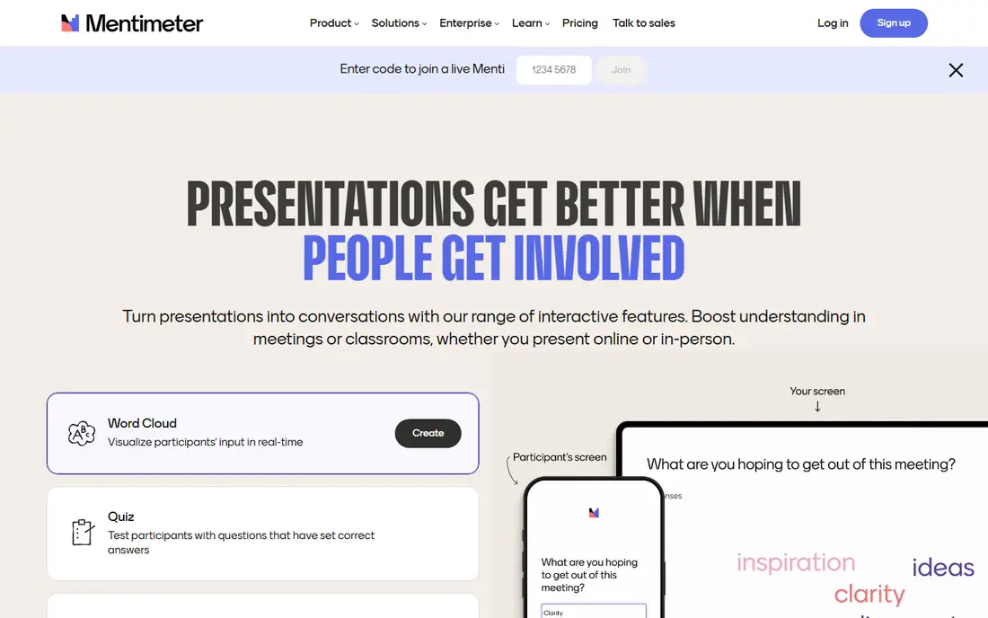 Mentimeter website