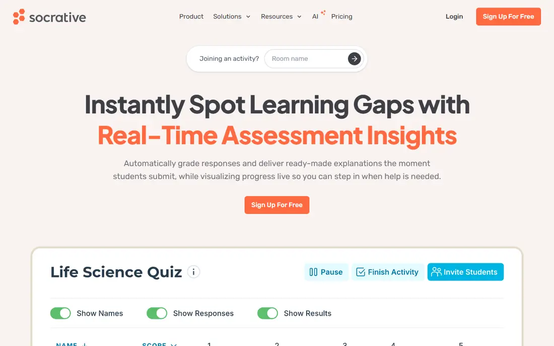 Socrative website