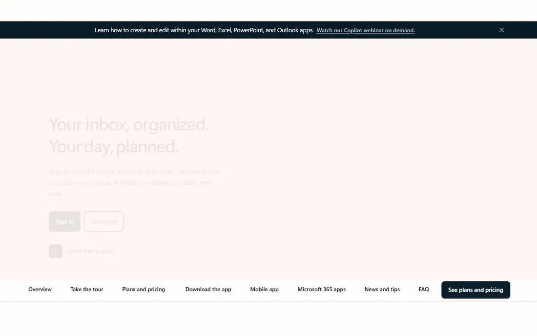 Outlook website