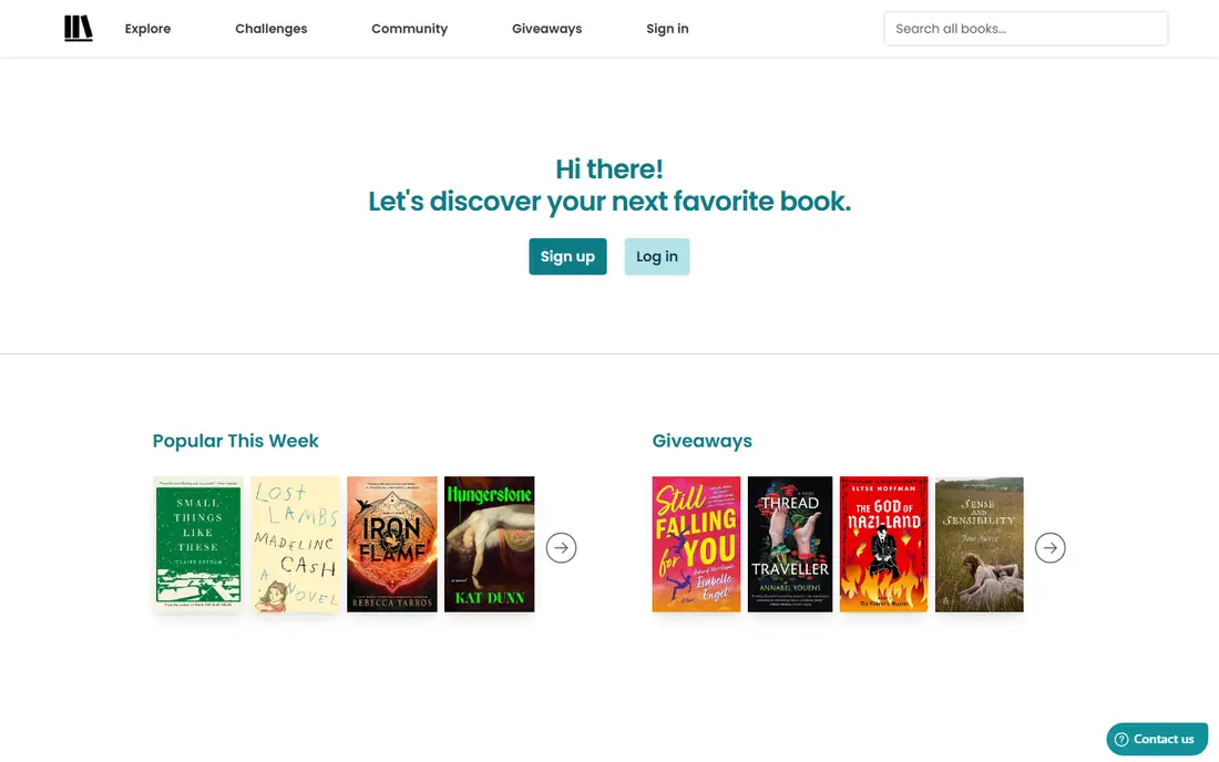 The StoryGraph website