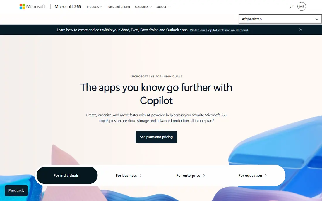 Microsoft 365 website