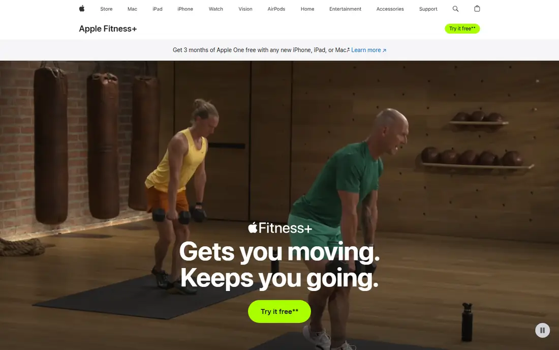 Apple Fitness+ website