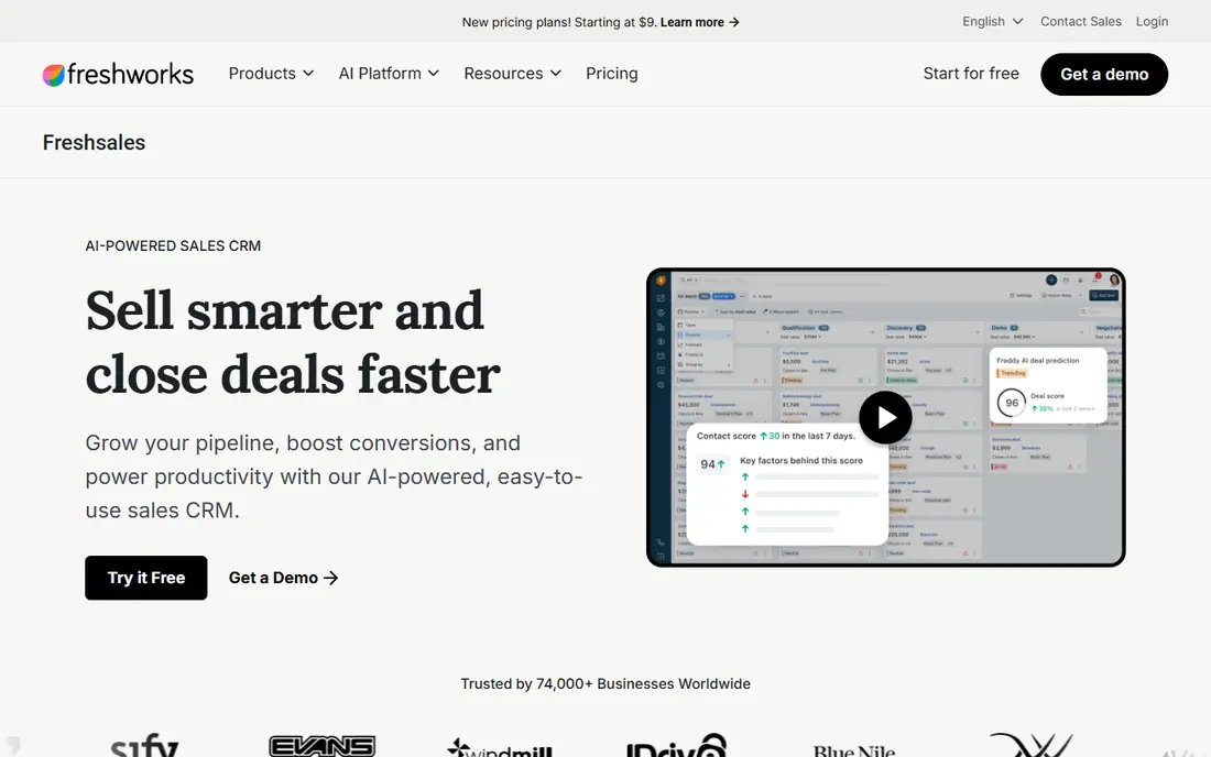 Freshsales website