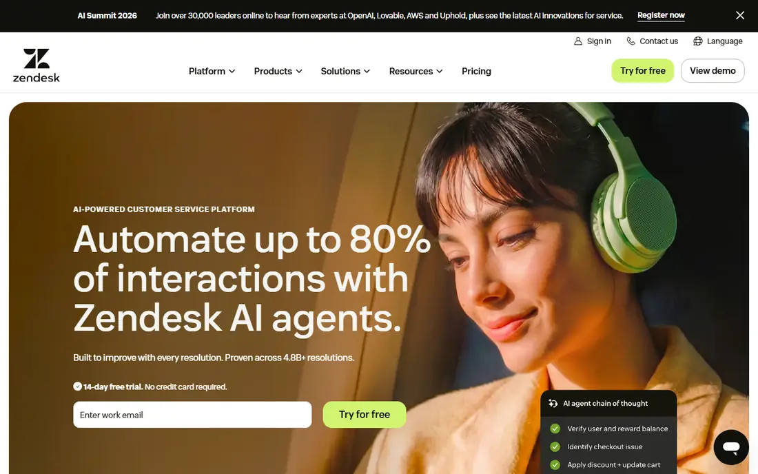 Zendesk website
