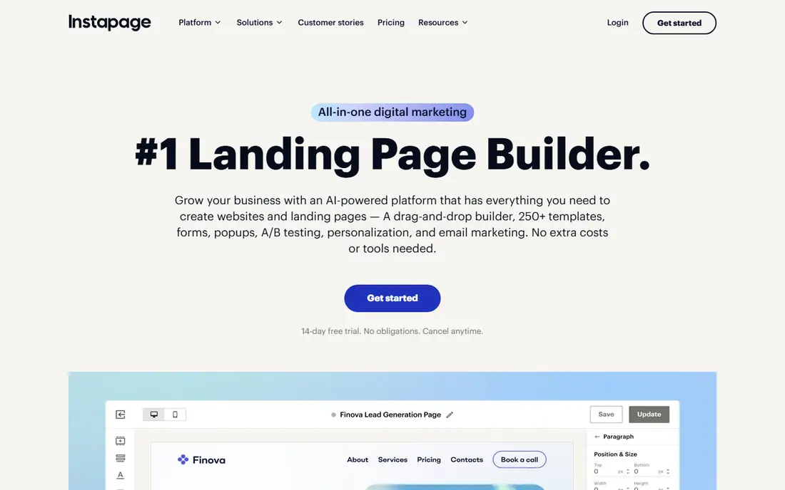 Instapage website