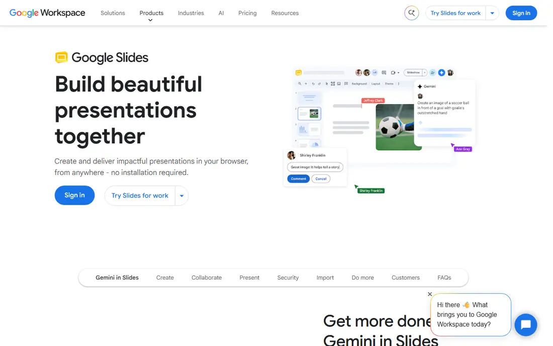Google Slides website