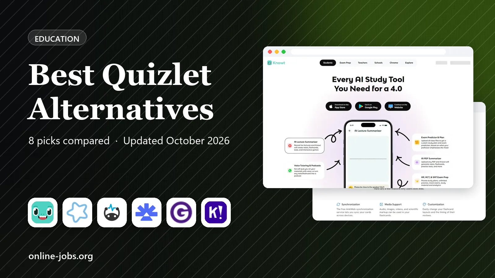 Best Quizlet Alternatives in 2026: 8 Apps Compared