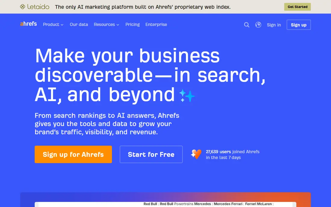 Ahrefs website