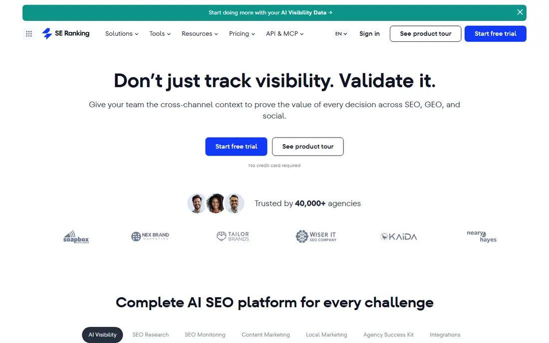 SE Ranking website