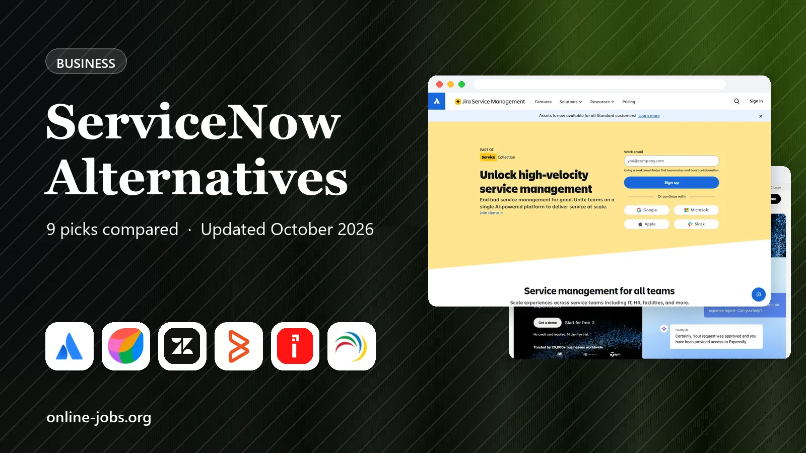 ServiceNow Alternatives in 2026: 9 Tools Compared