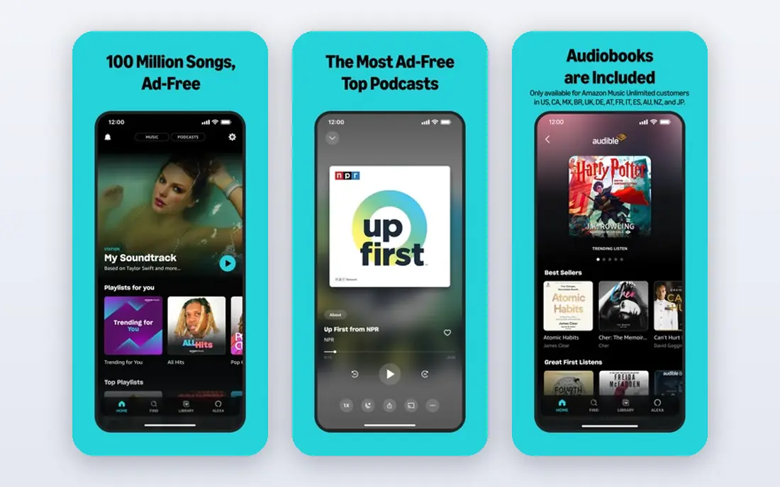 Amazon Music Unlimited app screenshots