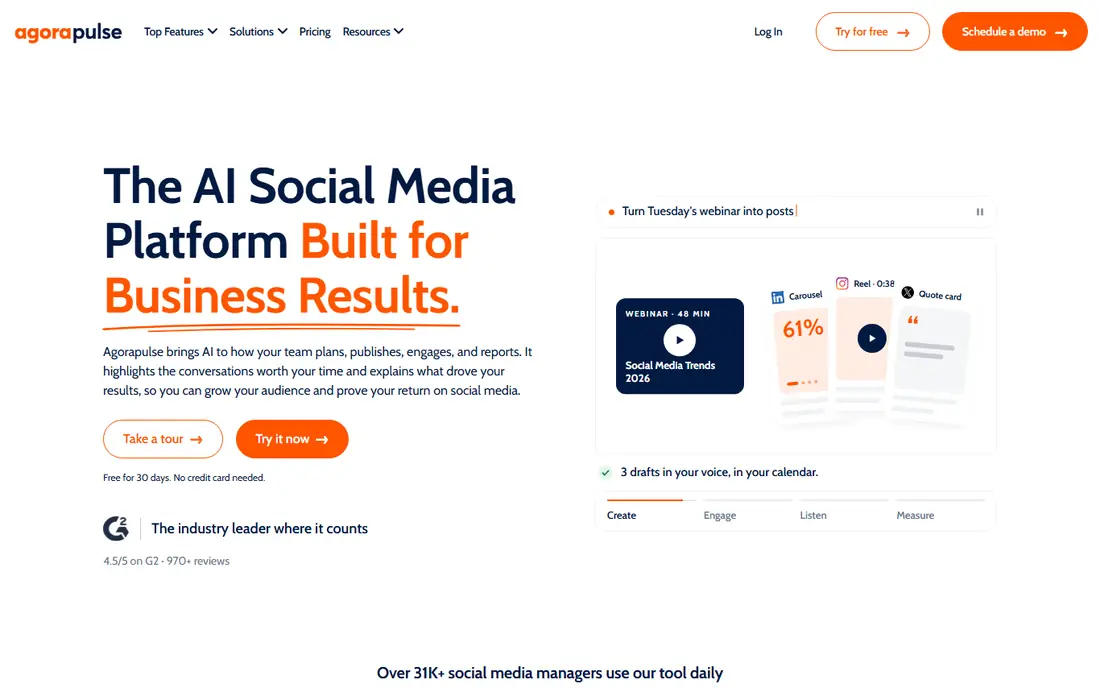 Agorapulse website