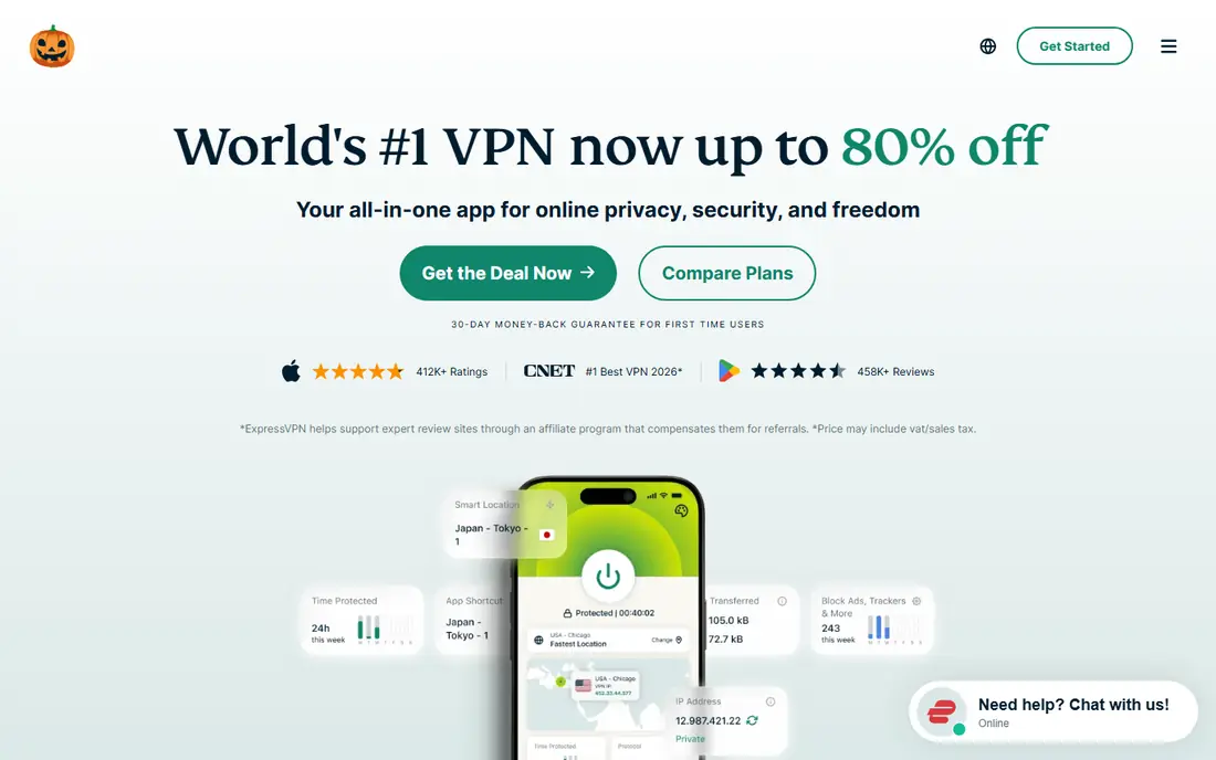 ExpressVPN website