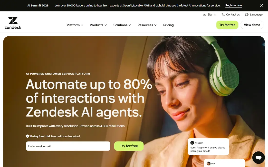 Zendesk website