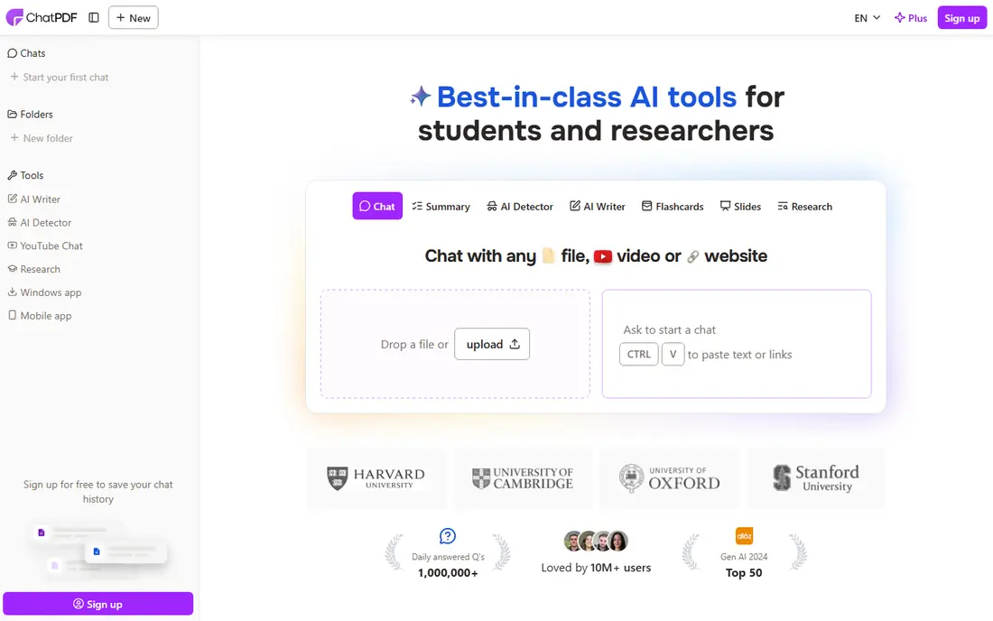 ChatPDF website