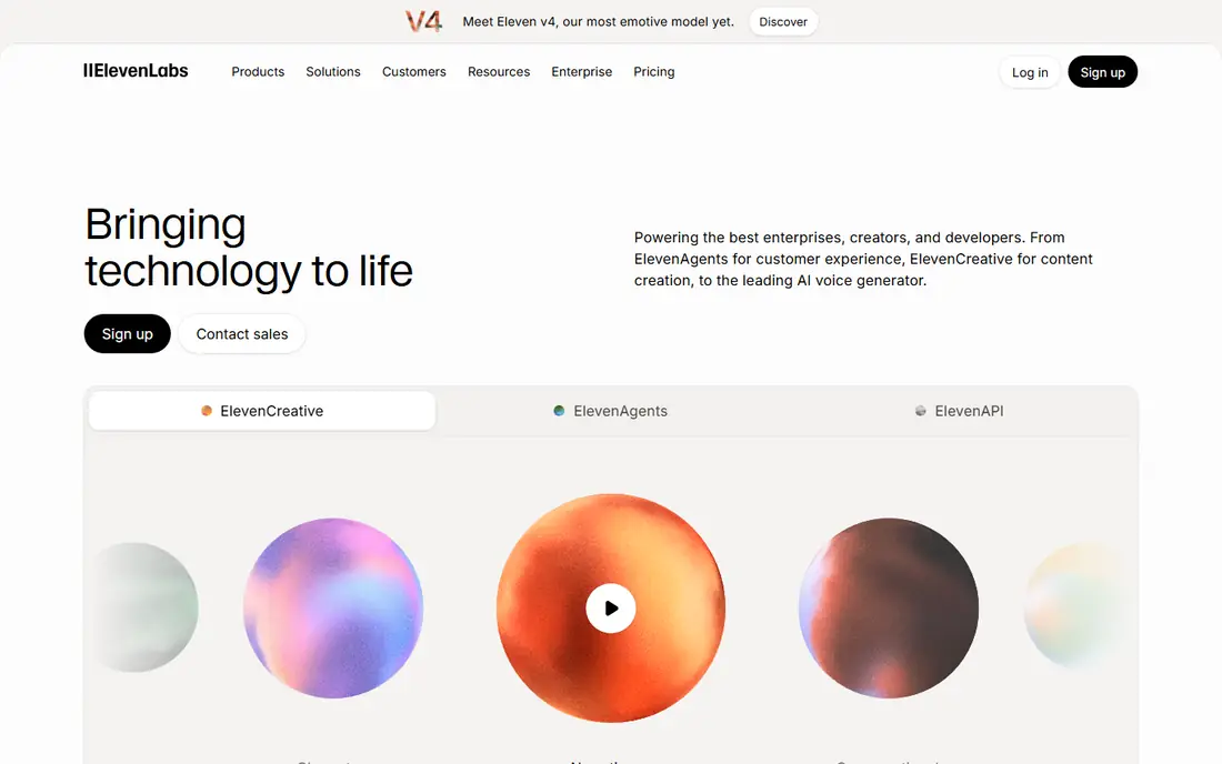 ElevenLabs website