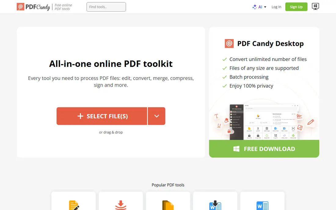 PDF Candy website