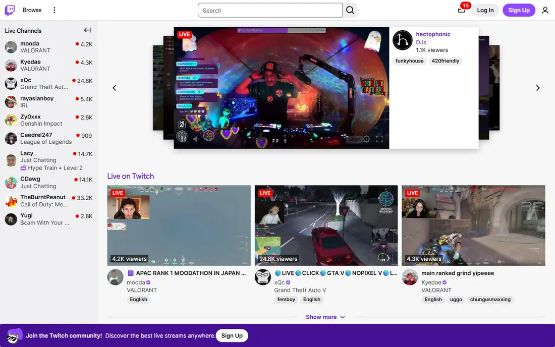 Twitch website