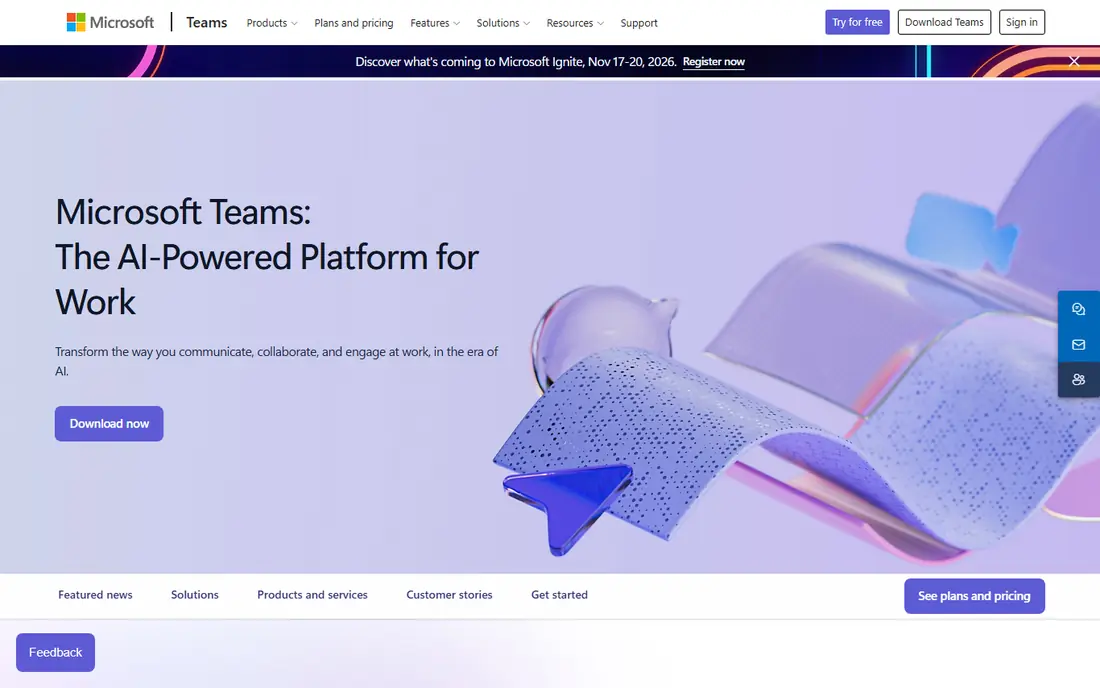 Microsoft Teams website